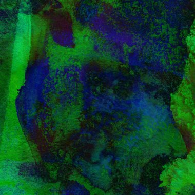 Yeşil ve mavi suluboya desenli soyut arkaplan