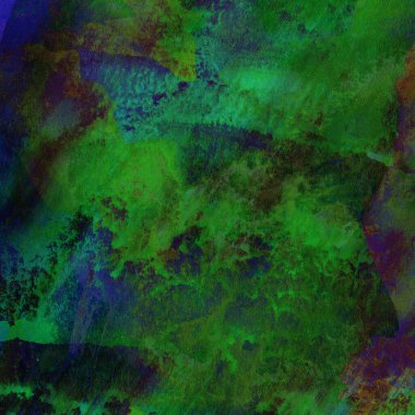 Yeşil ve mavi suluboya desenli soyut arkaplan