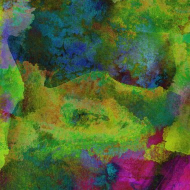 Sulu Boya doku ile yeşil arka plan