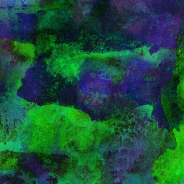 Yeşil ve mavi suluboya desenli soyut arkaplan