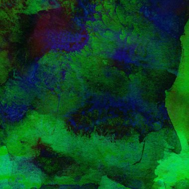 Yeşil ve mavi suluboya desenli soyut arkaplan