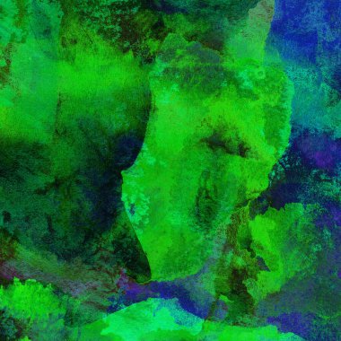 Yeşil ve mavi suluboya desenli soyut arkaplan