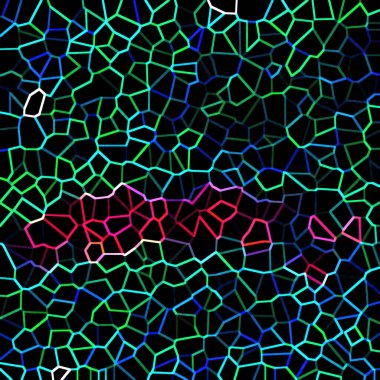 Siyah arkaplanda renk çizgileri olan soyut geometrik doku 
