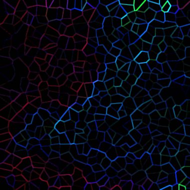 Siyah arkaplanda renk çizgileri olan soyut geometrik doku 