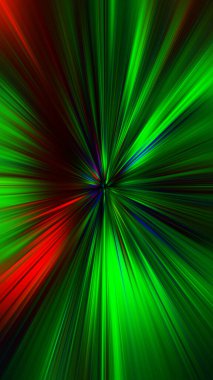 Şehrin merkezinde renkli ışık huzmeleri var. soyut fraktal arkaplan.