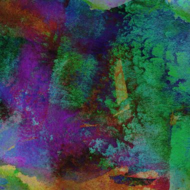 Fırça darbeleri ve lekeleri ile çok renkli suluboya arkaplan dokusu.
