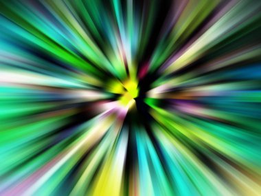 Renkli tonlarda bokeh etkisi olan neon çizgilerin soyut hareket bulanıklığı, siyah arkaplan üzerine ayarlı.