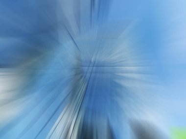 Şehir binaları ve mimarisinin hızlı hareket bulanıklığı, bulanık hareket arkaplan kavramı.