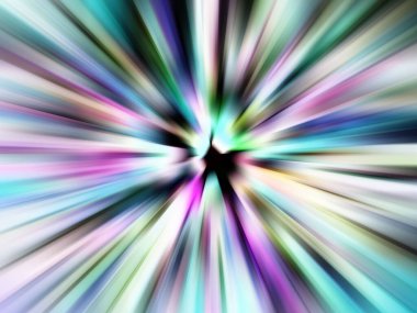 Renkli tonlarda bokeh etkisi olan neon çizgilerin soyut hareket bulanıklığı, siyah arkaplan üzerine ayarlı.