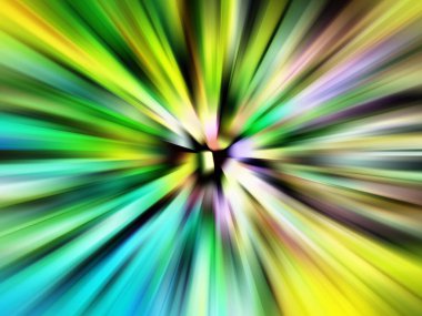 Renkli tonlarda bokeh etkisi olan neon çizgilerin soyut hareket bulanıklığı, siyah arkaplan üzerine ayarlı.