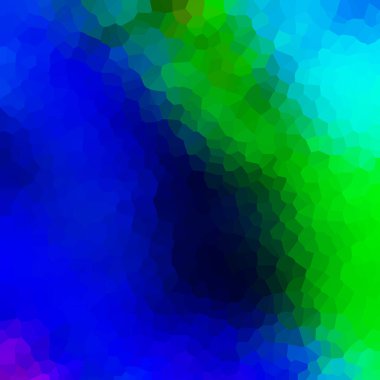 Işığın kırılması ve yüzeylerin vurgulanması ile mavi renklerde soyut kristal arkaplan.