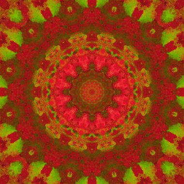 Soyut boya fırça mürekkep patlayabilir formanın düzgün kavramı simetrik desen süs dekoratif Kaleidoscope hareketi geometrik daire ve yıldız şekiller