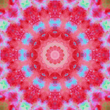 Kaleydoskop geçmişi. Mandala ile güzel renkli illüstrasyon.