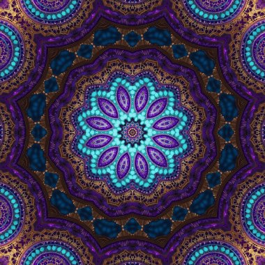 Soyut renkli yaratıcı dijital mandala arkaplan görüntüsü