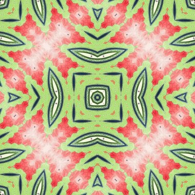 Lekeli olarak etnik çok renkli soyut desen. Klasik sanatla kusursuz tekstil arkaplanı