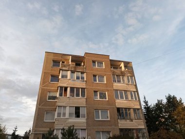 Vilnius, Litvanya 'nın banliyölerinde 80' ler ve 90 'lar mimarisi