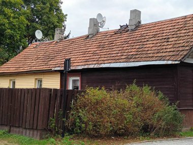 Litvanya, Vilnius 'taki eski ahşap özel ev..