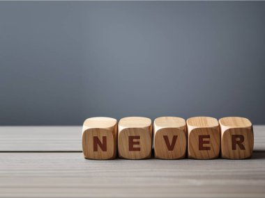 Küplerden yapılmış metni asla durdurma. iş ve pazarlama kavramı.