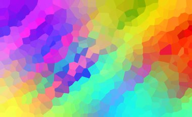 Açık yeşil, kırmızı vektör soyut mozaik zemin, parlayan çokgen illüstrasyon. Üçgen şekilli soyut illüstrasyon. Ağ için yeni bir tasarım