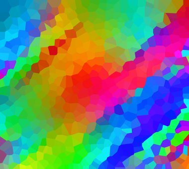 Gökkuşağı efektli renkli soyut geometrik arkaplan. Tasarımınız için vektör illüstrasyonu.