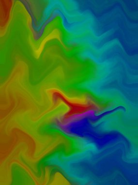 Renkli dalgalarla soyut bir arkaplan. 3d illüstrasyon