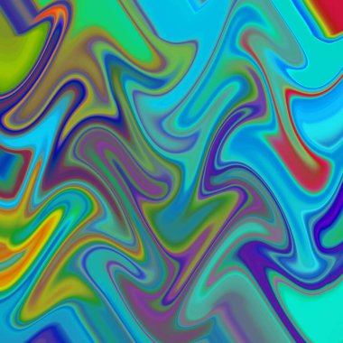 Renkli psikedelik arka plan. Fraktal sanat. kıvrımlı şekiller. Farklı dokuların canlı çizimi.