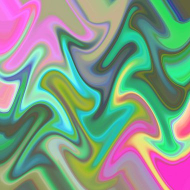 Renkli soyut çizgileri ve renkli suluboya boyalarıyla sıvı sanat