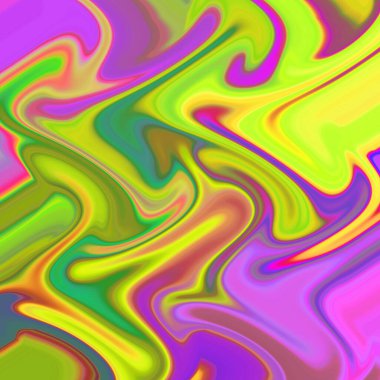 Renkli yağlı boya tablosu olan soyut psikedelik arka plan, bilgisayar dokusu, yağlı boya boyası ve farklı boylarda suluboya ve boya..