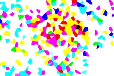 Beyaz üzerine renkli konfeti