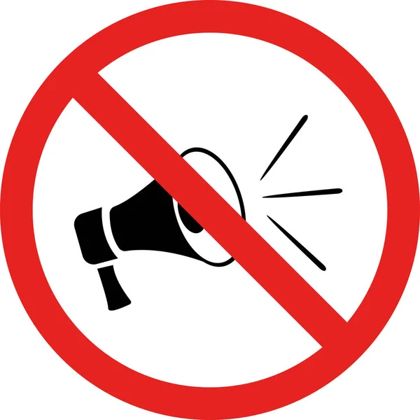 没有大声的噪音警告信号 禁止性标志及符号 — 图库矢量图片