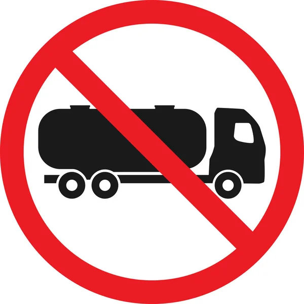 燃料卡车被禁止的标志 禁止性标志和符号 — 图库矢量图片