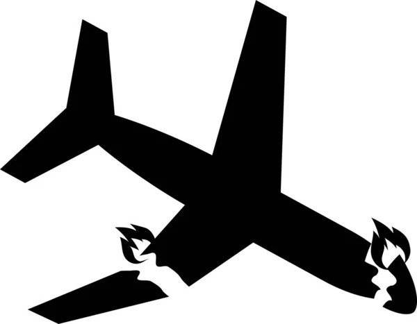 Flygplanskrasch Vägmärken Och Symboler — Stock vektor