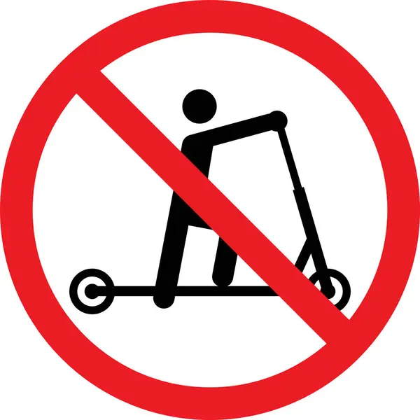 Kick Scooter Sign Forbidden Signs Symbols — Stock Vector