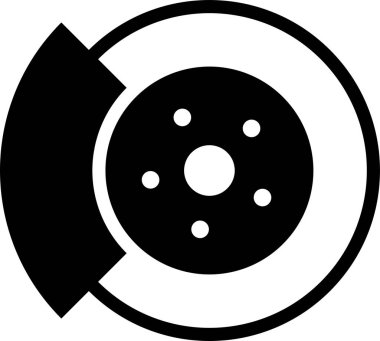 Basit fren mekanizması işareti. Otomobil işaretleri ve sembolleri.