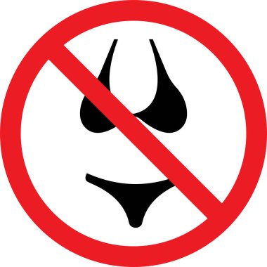 Bikini işareti yok. Yasak işaretler ve semboller.