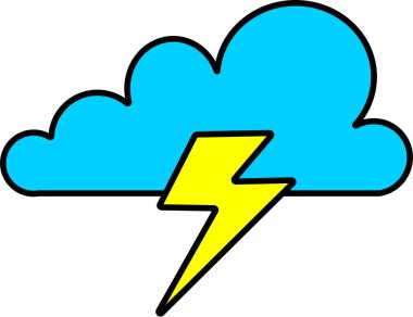 Thunder cloud icon. Weather signs and symbols. clipart