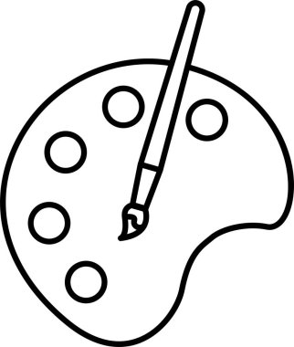 Renkli palet simgesi. Fırça araçlarını boya.