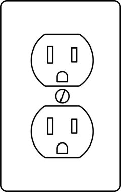 Elektriksel çıkış simgesi. Elektrik işaretleri ve semboller.