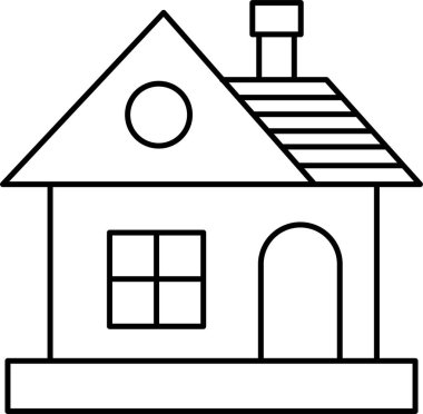 Ev çizgisi simgesi. İç tasarım işaretleri ve sembolleri.