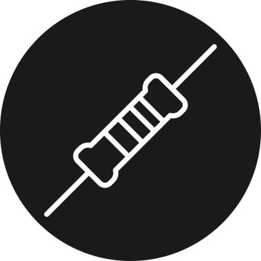 Direnç simgesi işareti. Elektronik işaretler ve semboller.