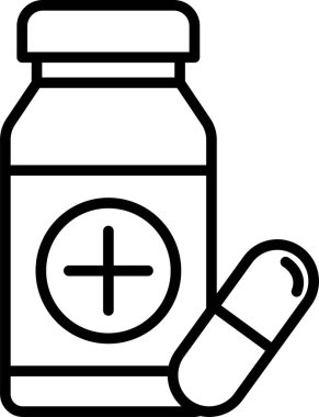 Tıbbi tıp çizgisi ikonu. Sağlık işaretleri ve sembolleri.