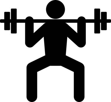Ağırlık kaldırma ikonu. Spor tabelaları ve sembolleri.