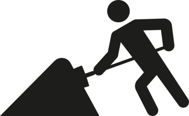 Yol işçisi ikonu. Yapı işaretleri ve sembolleri.