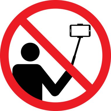 Selfie ikonu işareti yok. Yasak işaretler ve semboller.
