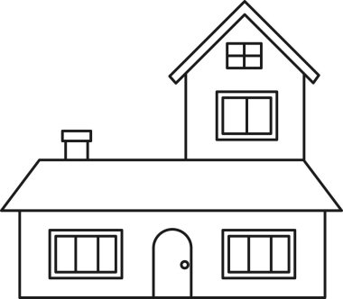 Ev taslağı ikonu. İş işaretleri ve sembolleri.