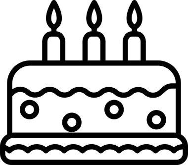 Doğum günü pastası ikonu. Pastane tabelaları ve sembolleri.