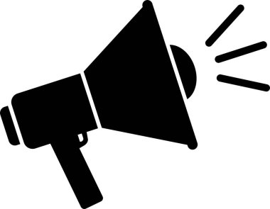 Megafon simgesi. Pazarlama reklam tabelaları ve sembolleri.