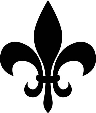 Fleur de lis ikonu. Çiçek tasarım işaretleri ve sembolleri.