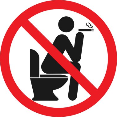 Tuvalet sigara içilmez işareti. Yasak işaretler ve semboller.