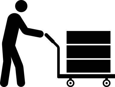 Tramvay ikonu iten adam. Sanayi işaretleri ve sembolleri.